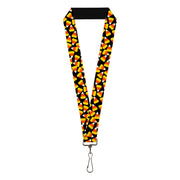 Lanyard - 1.0" - Candy Corn Scattered Black/Yellow/Orange/White Lanyards Buckle-Down