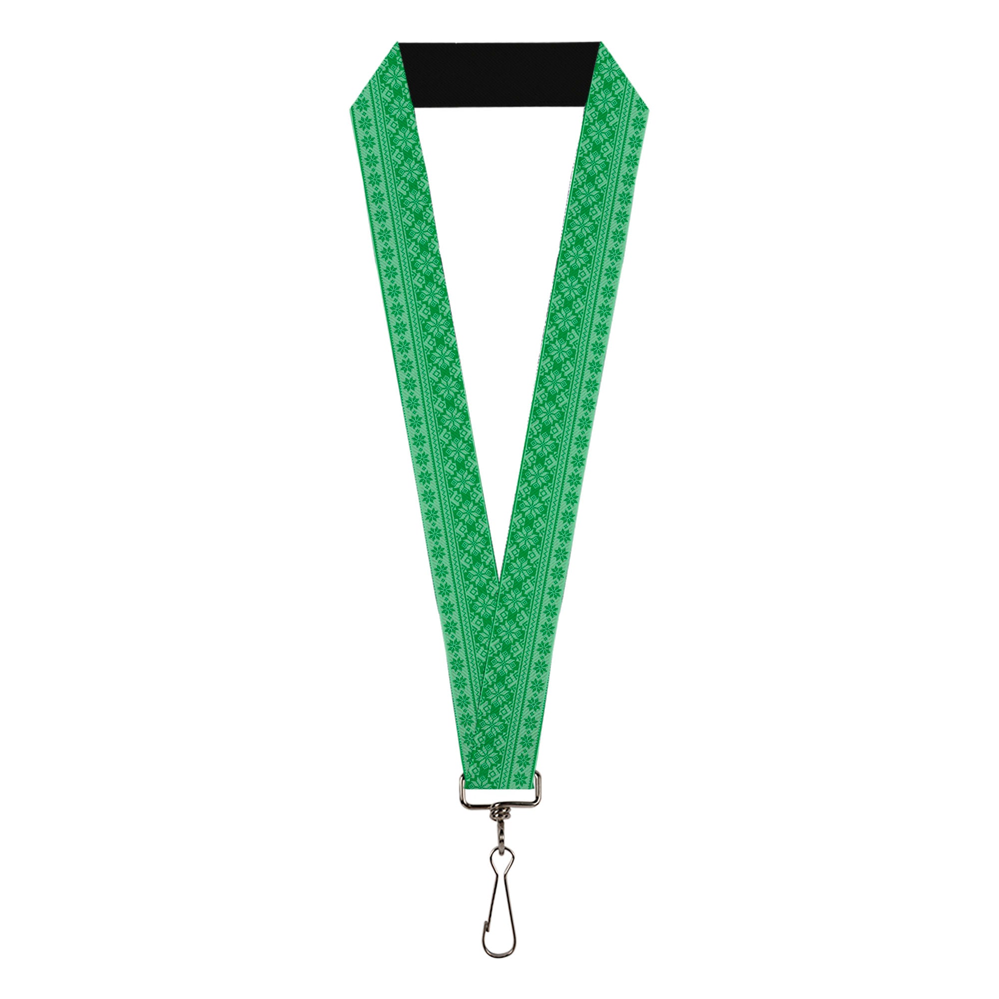 Lanyard - 1.0" - Christmas Holiday Fair Isle Stitch Pattern Greens Lanyards Buckle-Down