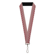 Lanyard - 1.0" - Christmas Holiday Fair Isle Stitch Pattern White/Red Lanyards Buckle-Down