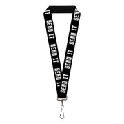 Lanyard - 1.0" - SEND IT Black White Lanyards Buckle-Down