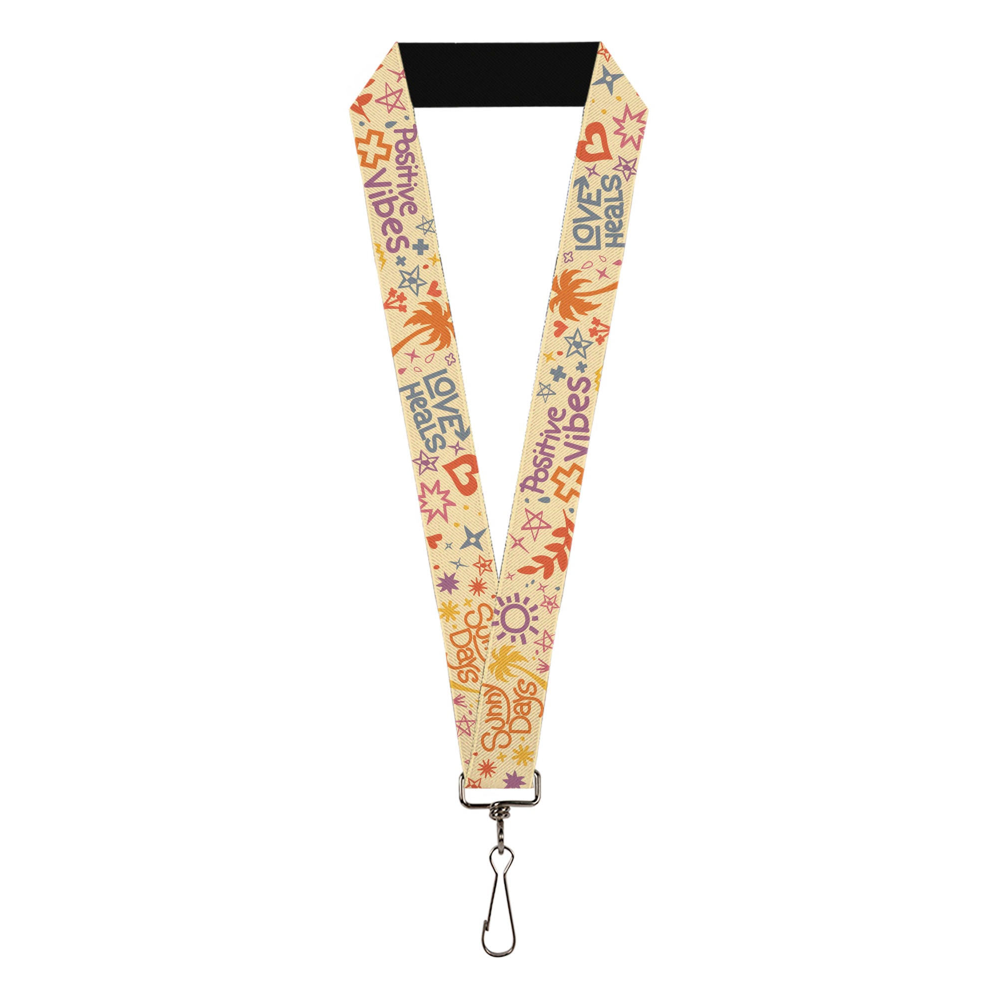 Lanyard - 1.0" - Summer Harmony Collage Beige/Multi Color Lanyards Buckle-Down