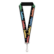 Lanyard - 1.0" - SNATCHED Script Black/Multi Color Lanyards Buckle-Down