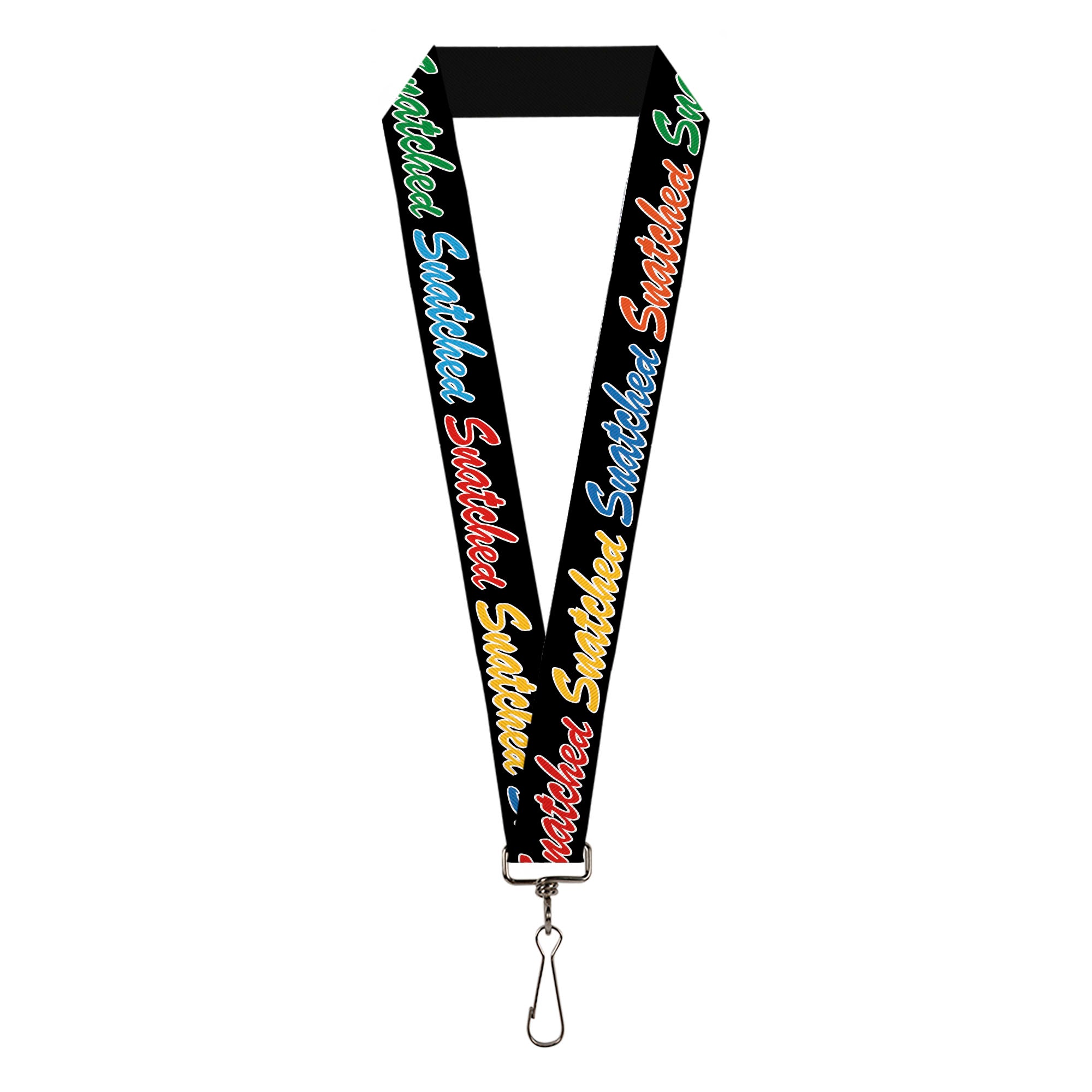Lanyard - 1.0" - SNATCHED Script Black/Multi Color Lanyards Buckle-Down
