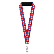 Lanyard - 1.0" - Smiley Sad Face Checker Red/White/Blue Lanyards Buckle-Down