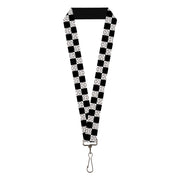 Lanyard - 1.0" - Smiley Sad Face Checker Black/White Lanyards Buckle-Down