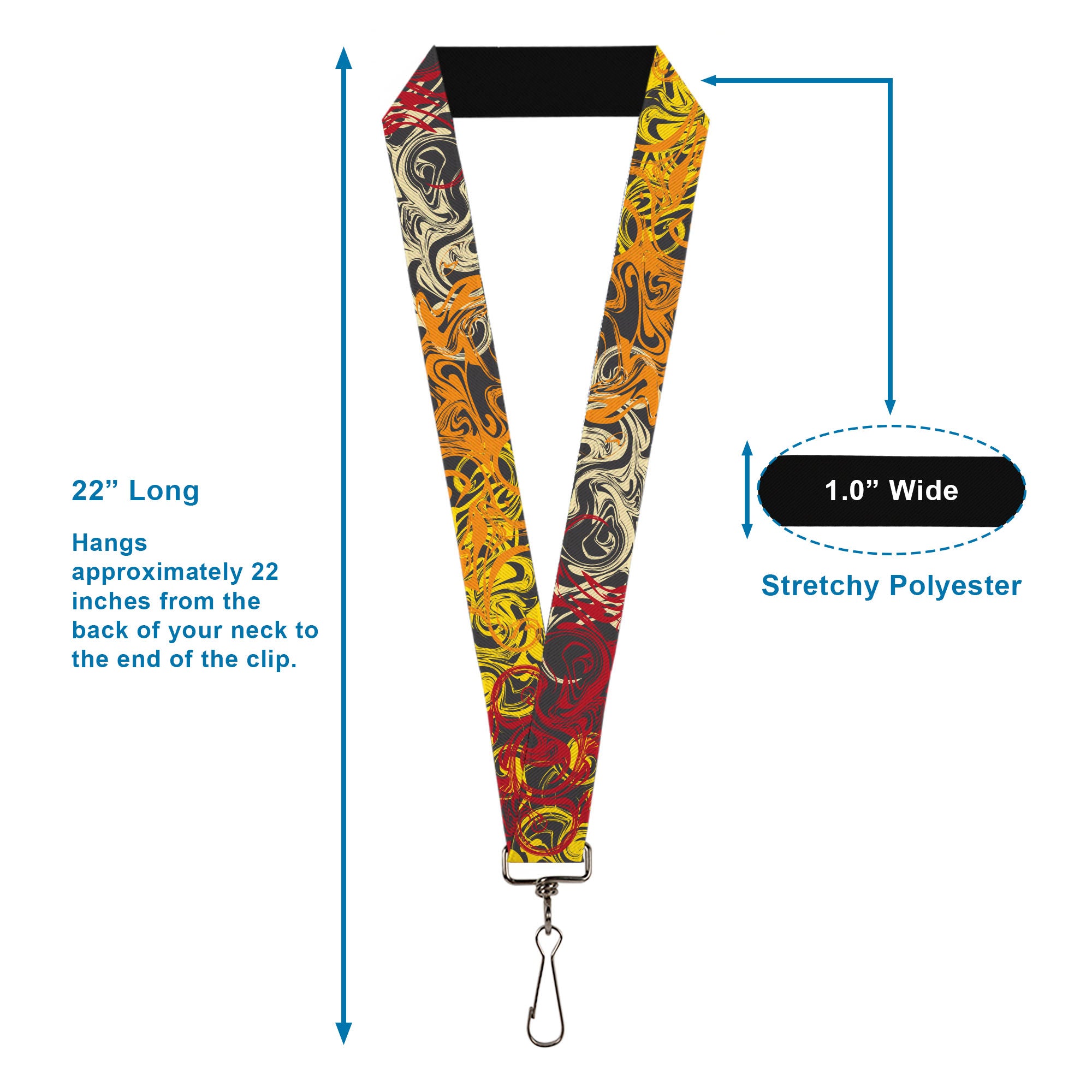 Lanyard - 1.0" - Swirl Mix Gray/Multi Color Lanyards Buckle-Down