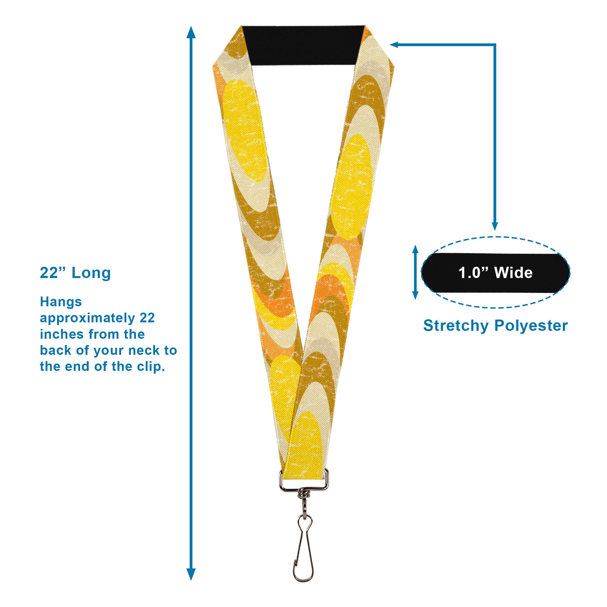 Lanyard - 1.0" - Spots Stacked Weathered Yellows/Browns Lanyards Buckle-Down
