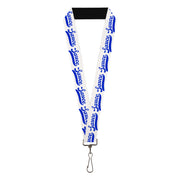Lanyard - 1.0" - SAUCE Baseball Script White/Blue Lanyards Buckle-Down