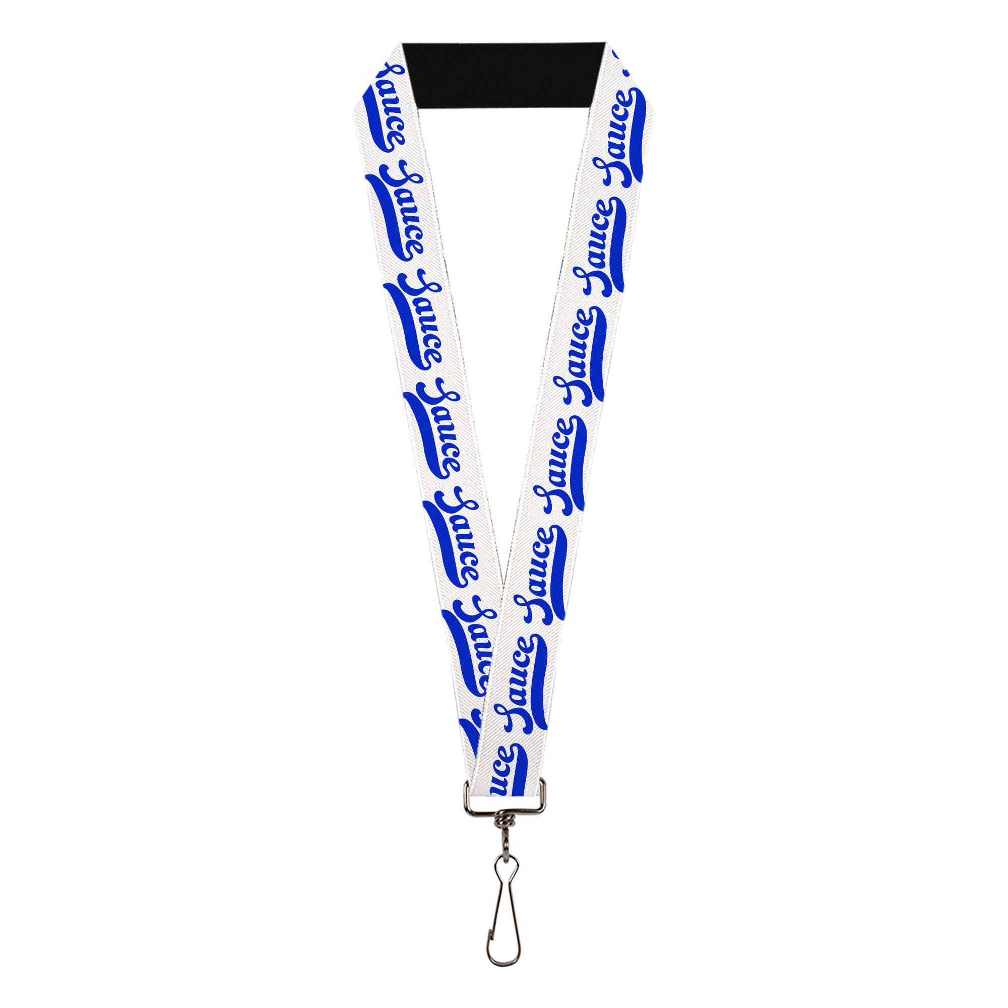 Lanyard - 1.0" - SAUCE Baseball Script White/Blue Lanyards Buckle-Down