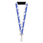 Lanyard - 1.0" - SNATCHED Script White/Blue Lanyards Buckle-Down