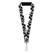 Lanyard - 1.0" - Smiling Vivid Skulls Black/White/Grays Lanyards Buckle-Down