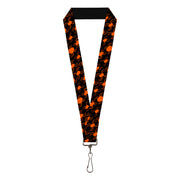 Lanyard - 1.0" - Spider Silhouettes Black/Orange Lanyards Buckle-Down