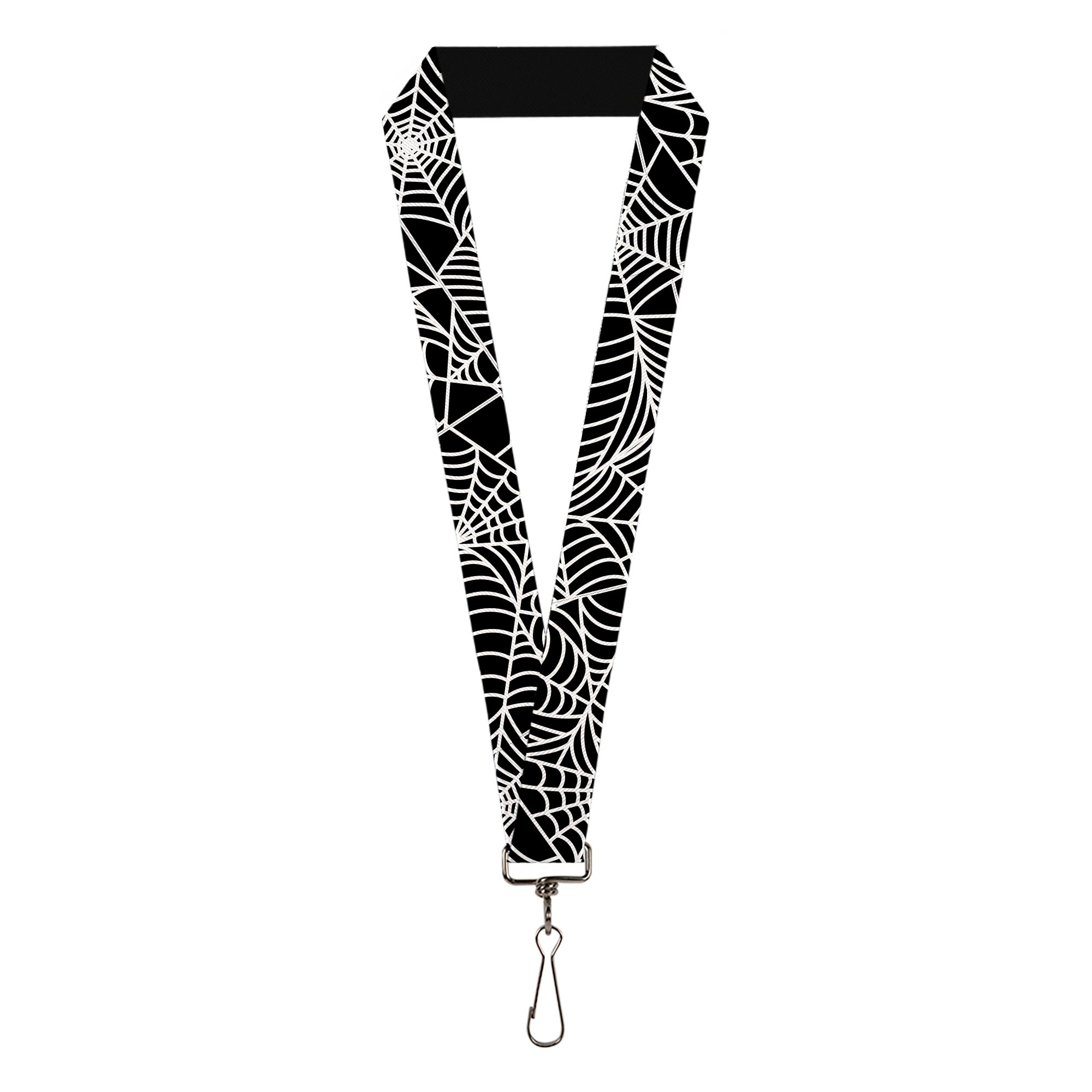 Lanyard - 1.0" - Spider Webs Black/White Lanyards Buckle-Down