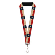 Lanyard - 1.0" - Texas Flag Distressed Painting Lanyards Buckle-Down