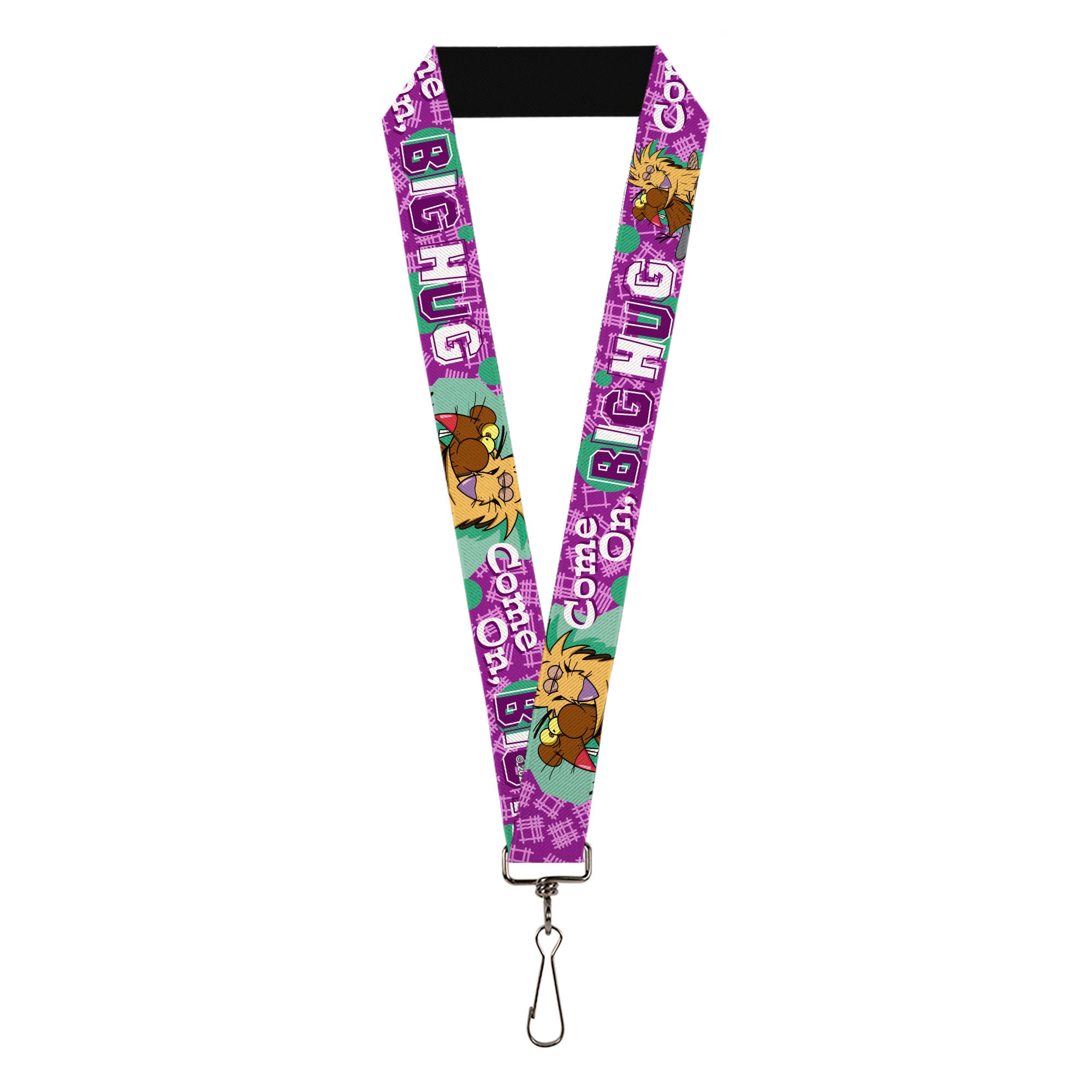Lanyard - 1.0" - Norbert Hugging Daggett COME ON, BRO HUG Purples Teal White Lanyards Angry Beavers