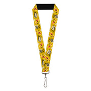 Lanyard - 1.0" - A Christmas Story IT'S A MAJOR AWARD Lamp Icons Collage Yellow Lanyards A Christmas Story