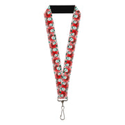 Lanyard - 1.0" - A Christmas Story RALPHIE Smiling Face and Stars Plaid Red/White/Green Lanyards A Christmas Story