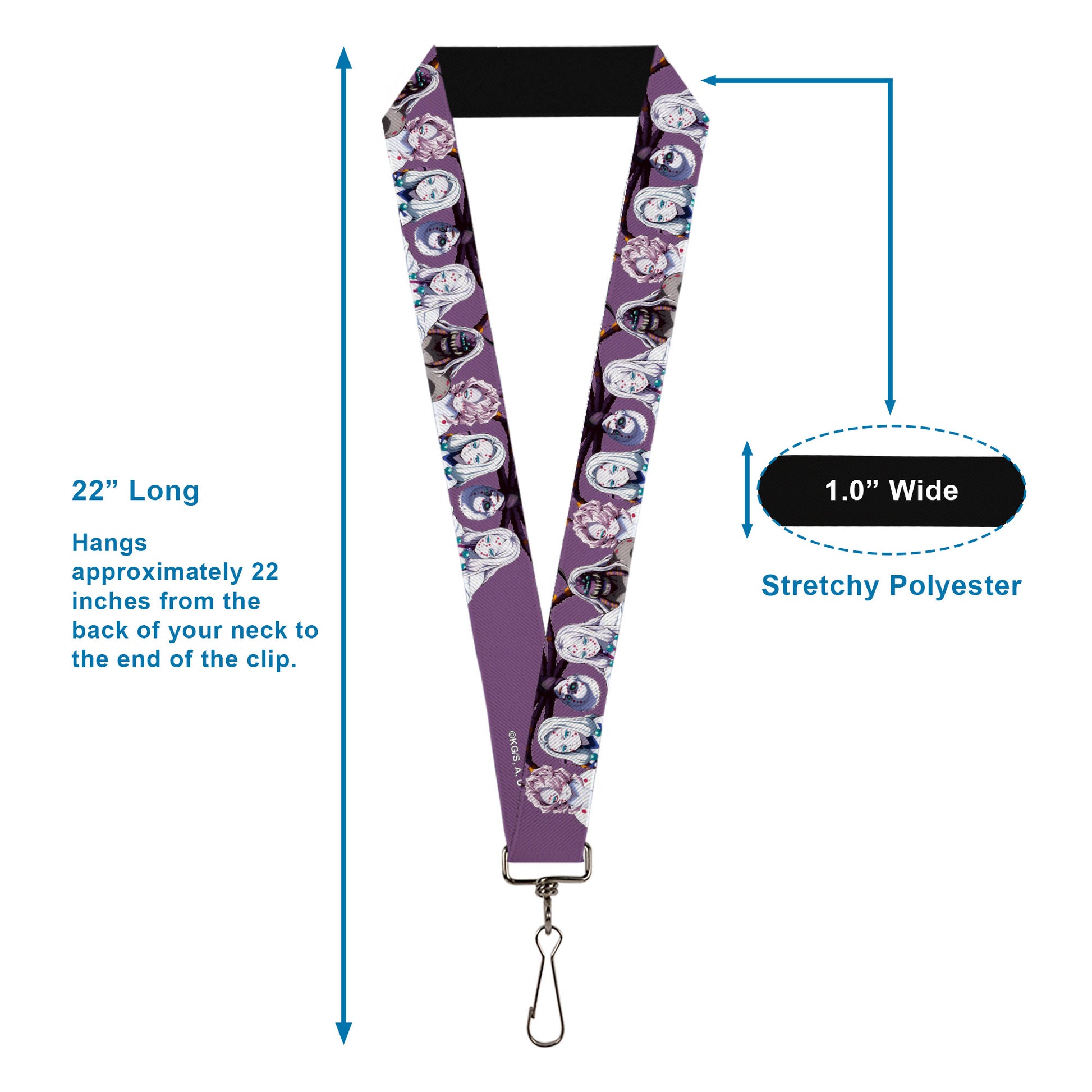 Lanyard - 1.0" - Demon Slayer The Spider Family Poses Purple Lanyards Demon Slayer