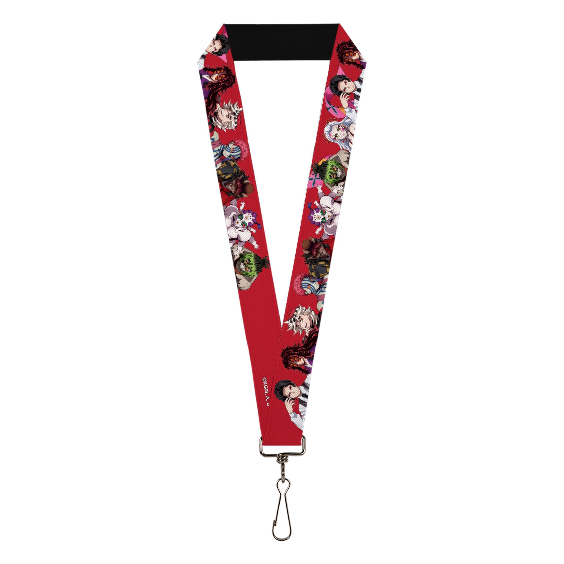 Lanyard - 1.0" - Demon Slayer Eight Demons Poses Red Lanyards Demon Slayer