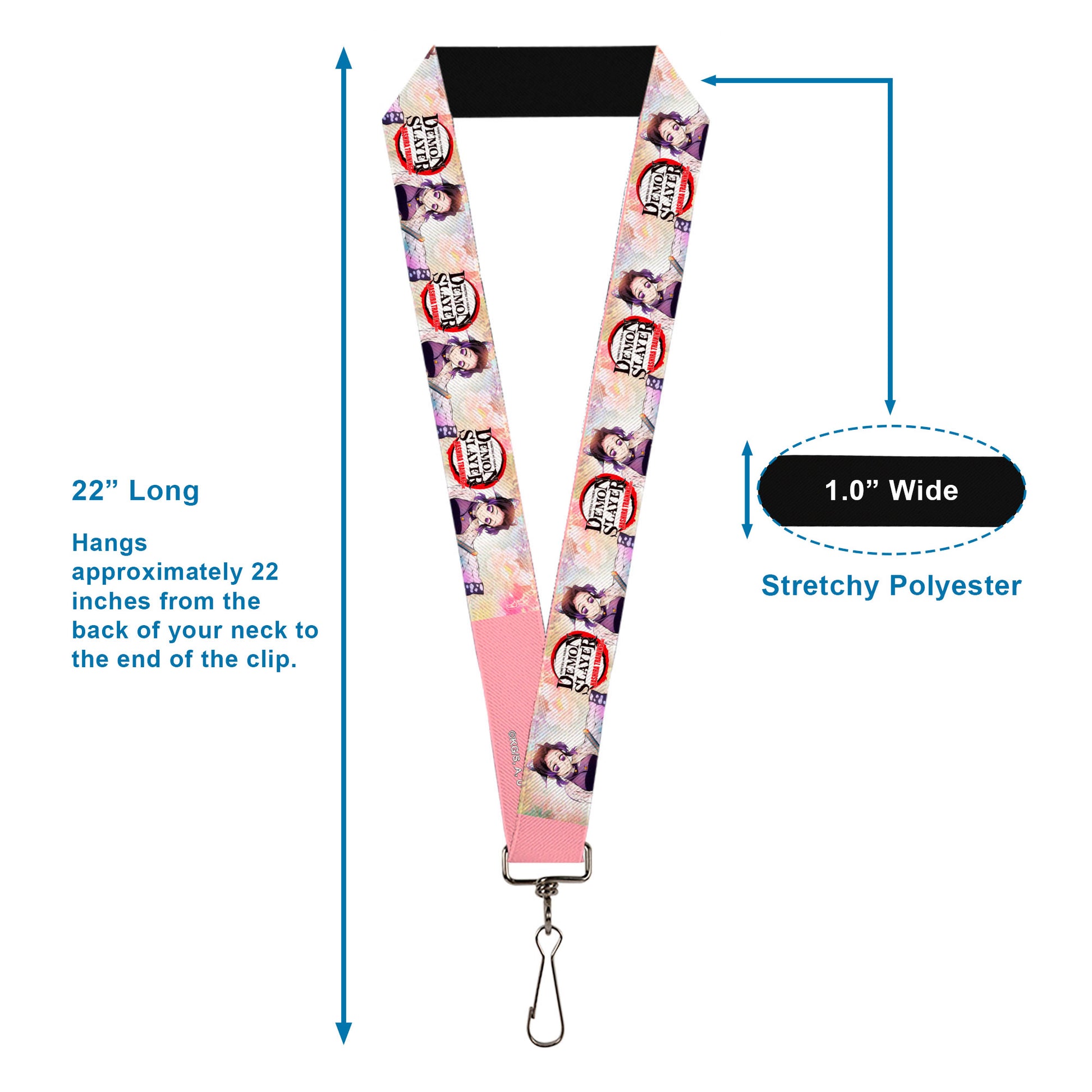 Lanyard - 1.0" - DEMON SLAYER Shinobu Kocho Pose and Title Logo Lanyards Demon Slayer