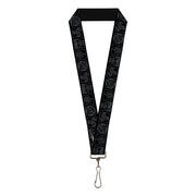 Lanyard - 1.0" - Avatar the Last Airbender Bending Elements Icons Black Gray Lanyards Avatar The Last Airbender