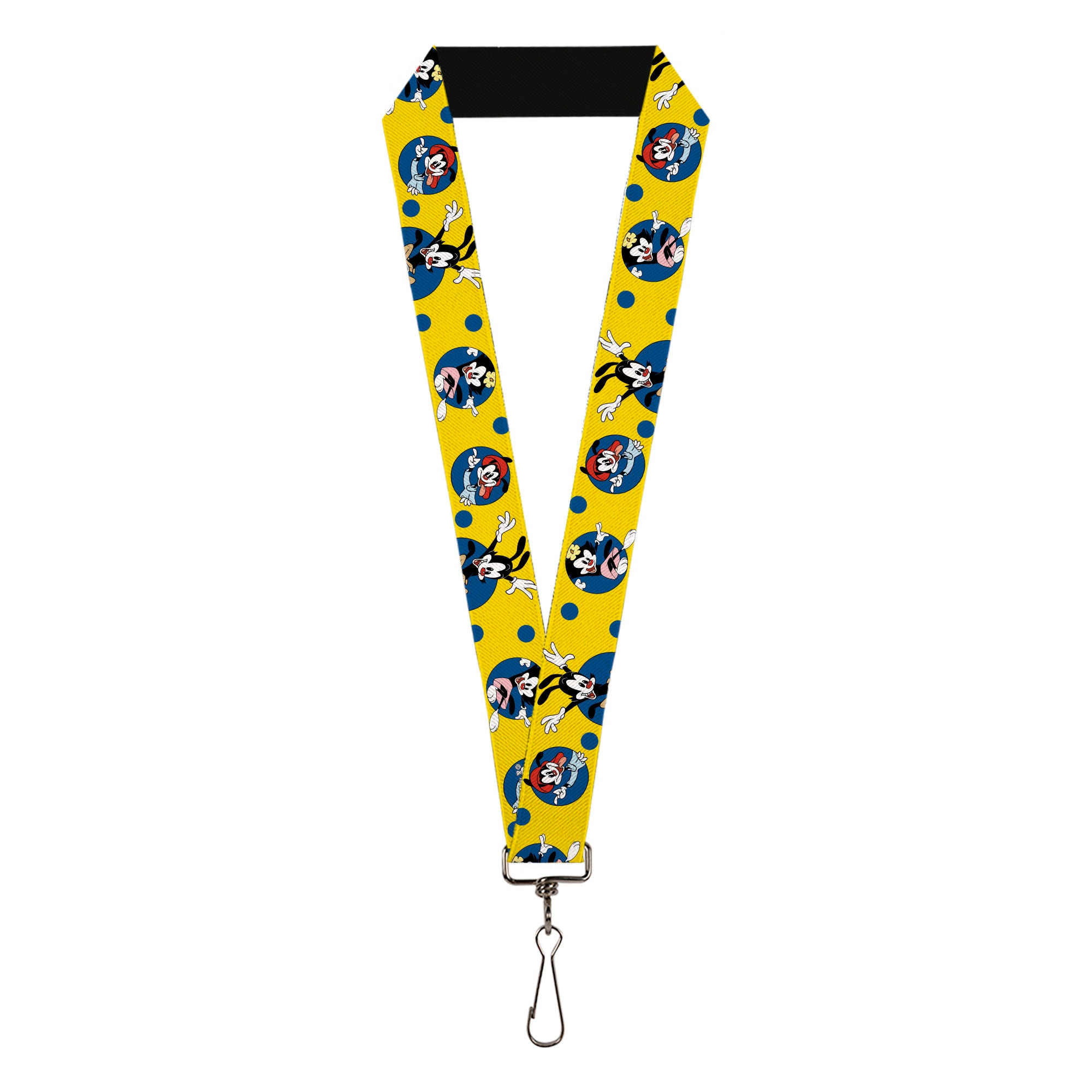 Lanyard - 1.0" - Animaniacs Yakko Wakko and Dot Poses Yellow Blue Lanyards Animaniacs