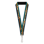 Lanyard - 1.0" - AQUAMAN 2017 Icon Scales Stripe Blues Golds Lanyards DC Comics