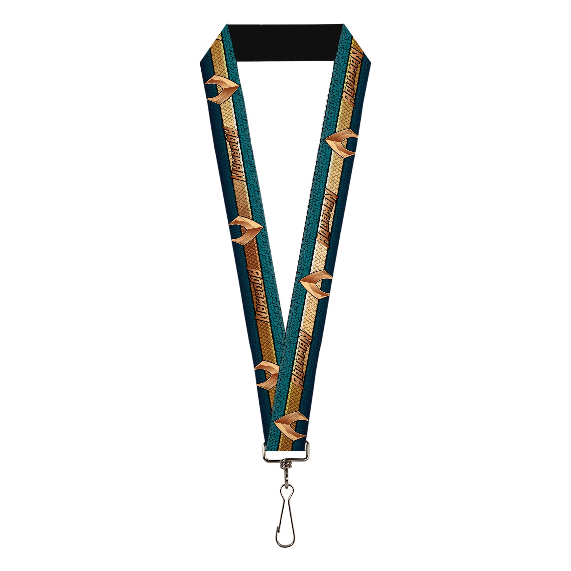 Lanyard - 1.0" - AQUAMAN 2017 Icon Scales Stripe Blues Golds Lanyards DC Comics