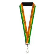 Lanyard - 1.0" - AQUAMAN Logo3 Scales Stripe Orange Yellow Green Lanyards DC Comics