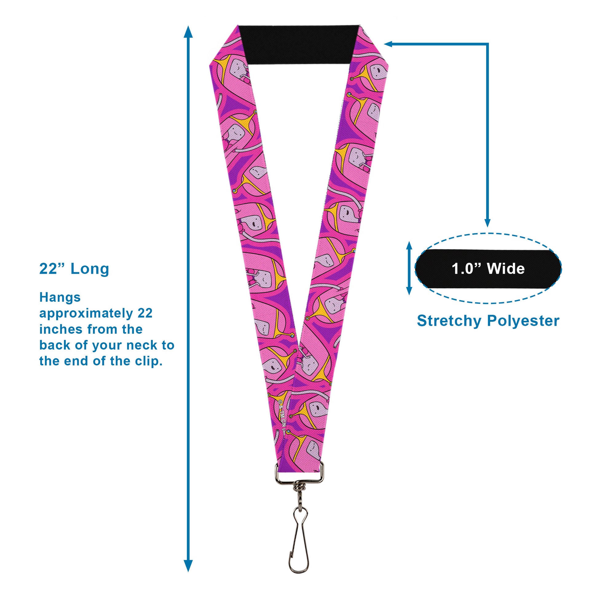 Lanyard - 1.0" - Adventure Time Princess Bubblegum Poses Collage Lavender Lanyards Adventure Time