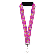 Lanyard - 1.0" - Adventure Time Princess Bubblegum Poses Collage Lavender Lanyards Adventure Time
