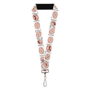 Lanyard - 1.0" - Adventure Time Finn Expression Blocks White Lanyards Adventure Time