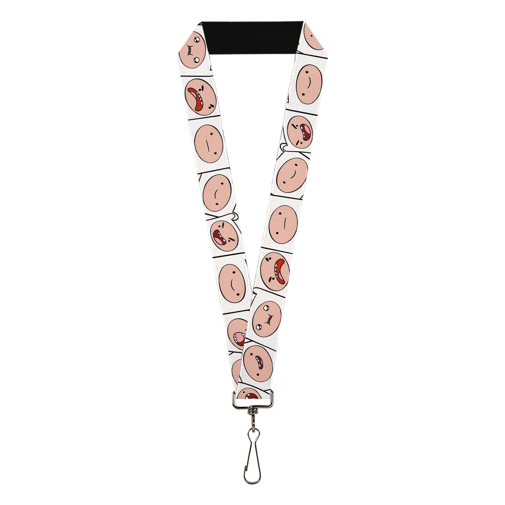 Lanyard - 1.0" - Adventure Time Finn Expression Blocks White Lanyards Adventure Time