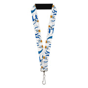 Lanyard - 1.0" - Adventure Time Ice King Poses and Bolts White/Blue Lanyards Adventure Time