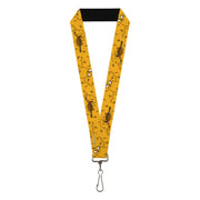 Lanyard - 1.0" - Adventure Time Jake Dancing and Violin Poses Yellow Lanyards Cartoon Network
