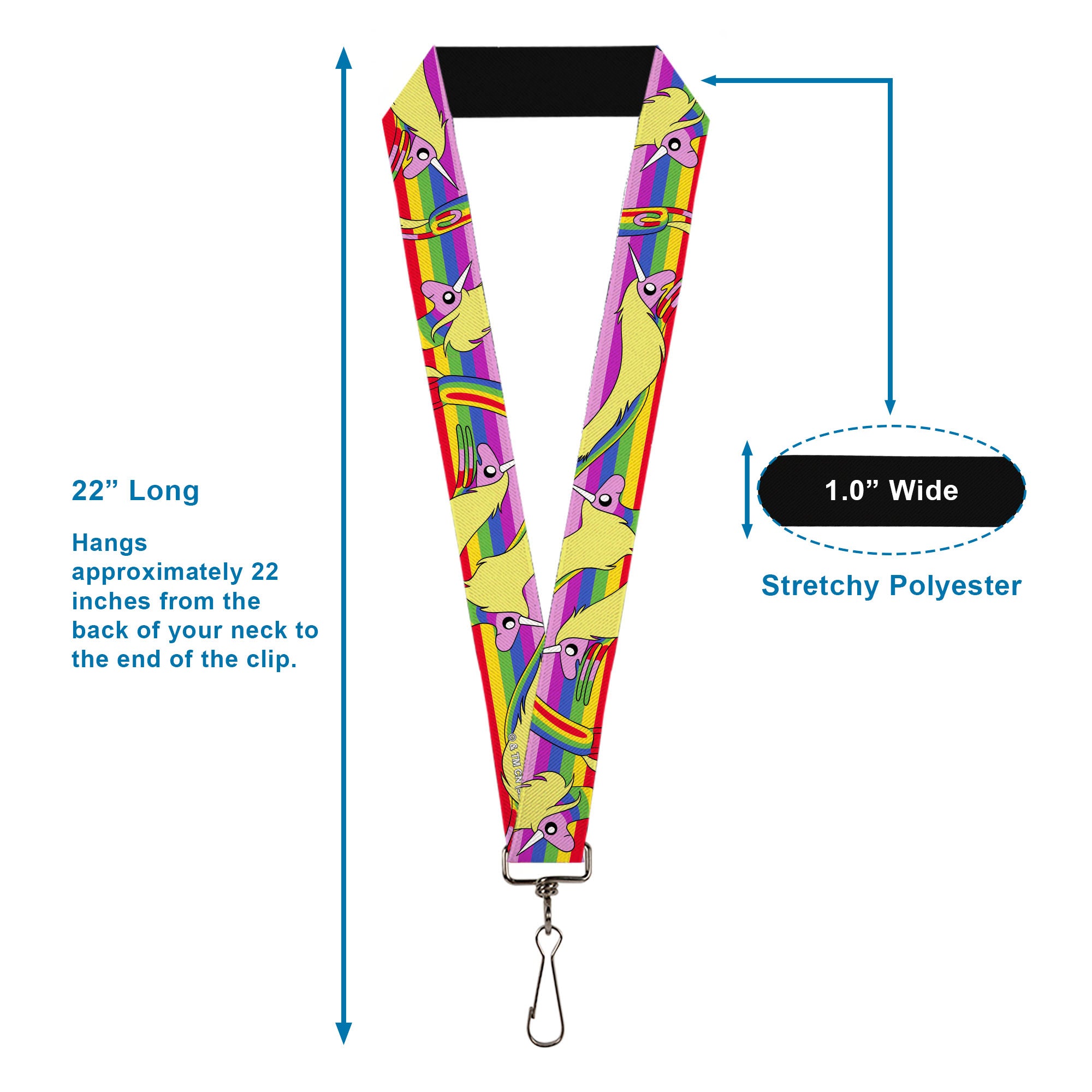 Lanyard - 1.0" - Adventure Time Lady Raincorn Poses Stripe Rainbow Lanyards Adventure Time