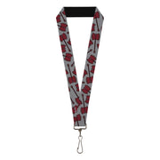 Lanyard - 1.0" - Adventure Time Marceline's Axe Bass Scattered Gray Lanyards Adventure Time