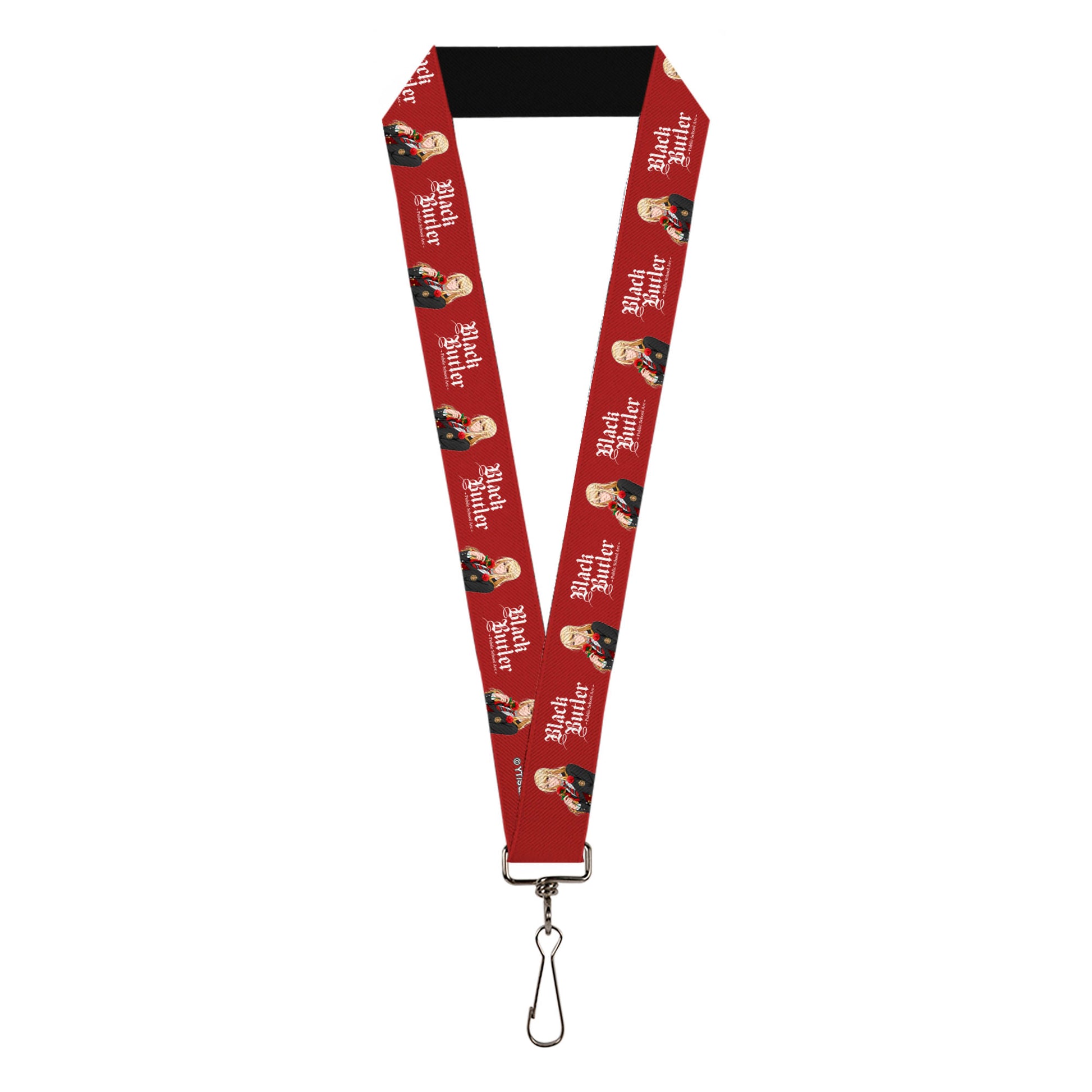 Lanyard - 1.0" - BLACK BUTLER Edgar Redmond Pose and Title Logo Red Lanyards Black Butler