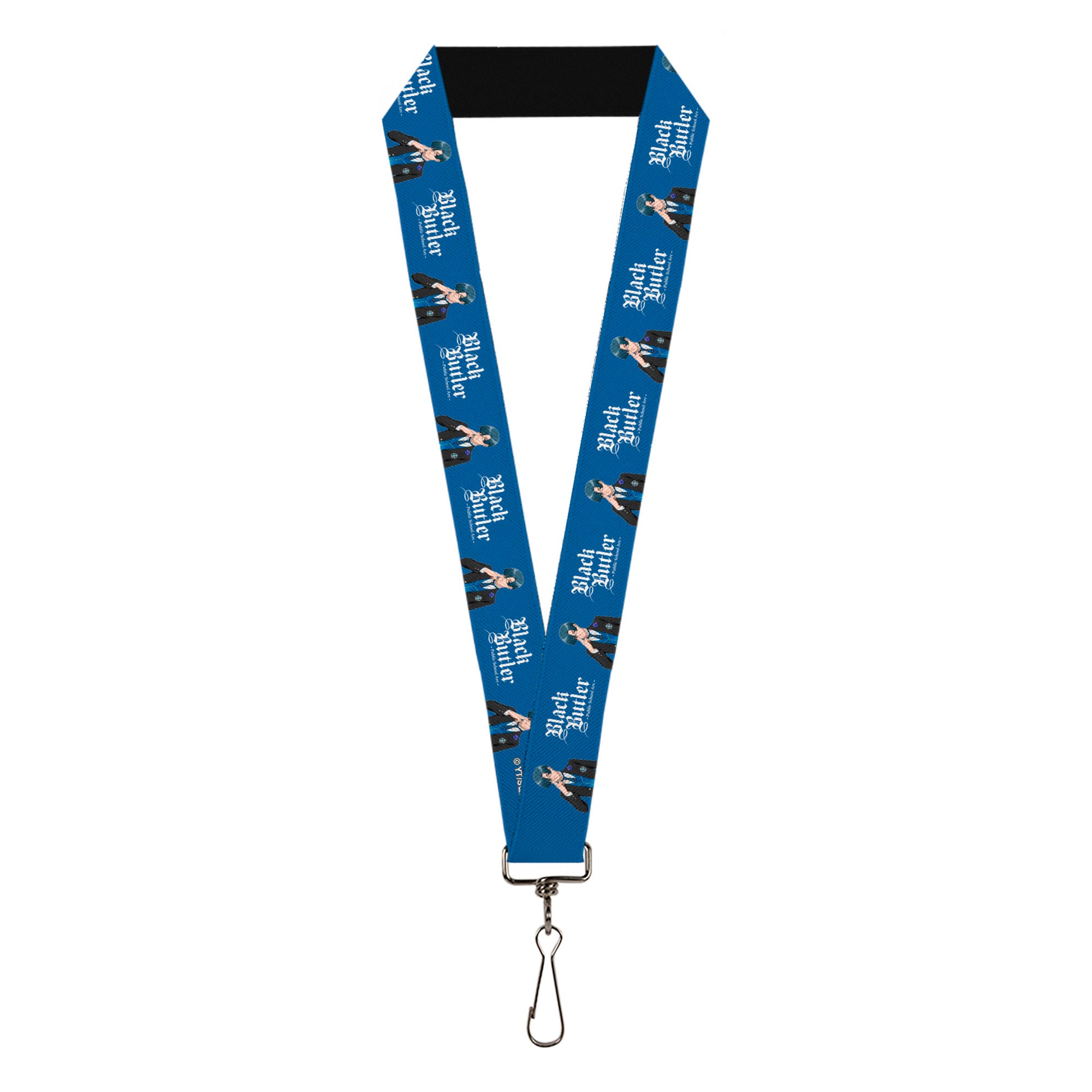 Lanyard - 1.0" - BLACK BUTLER Lawrence Bluewer Pose and Title Logo Blue Lanyards Black Butler