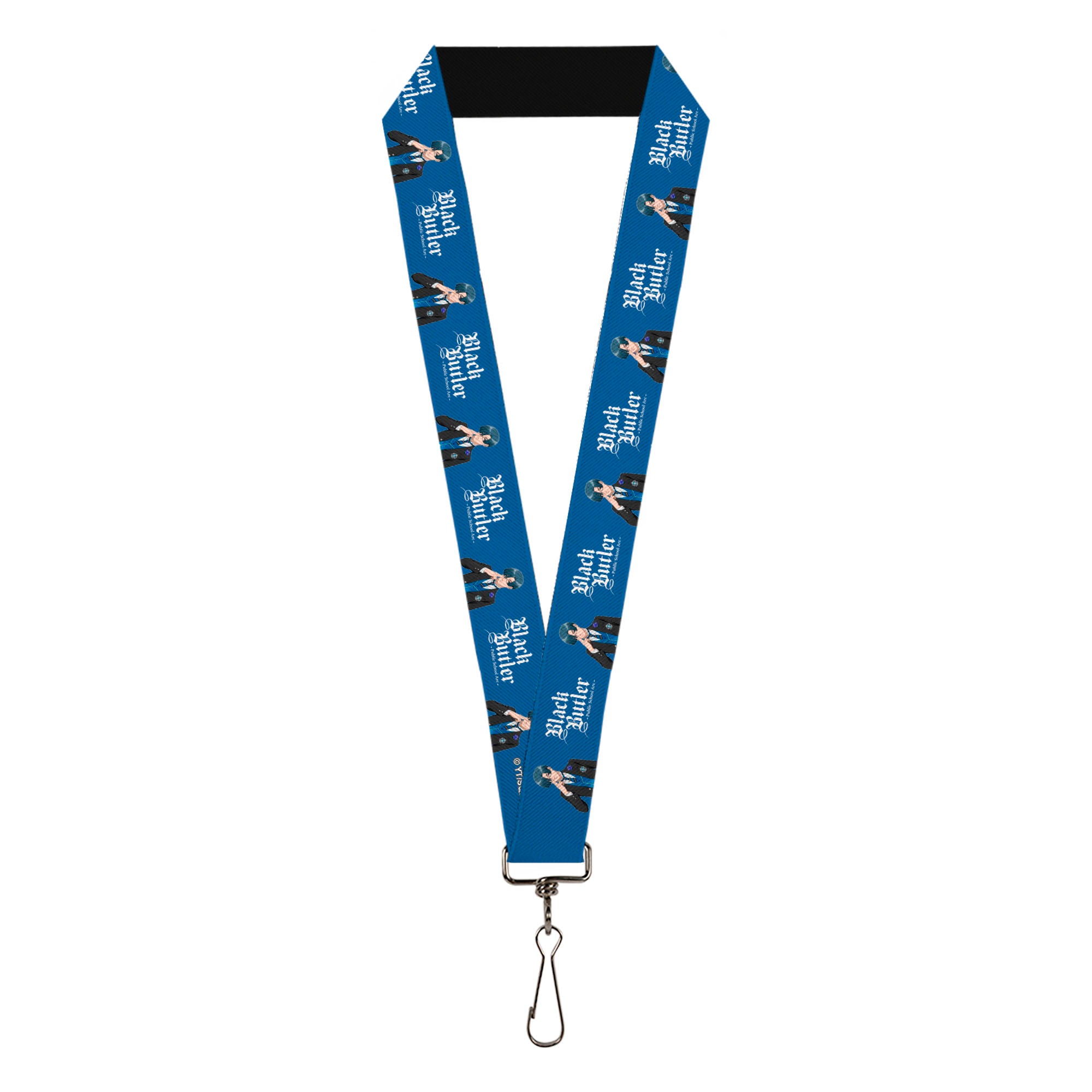 Lanyard - 1.0" - BLACK BUTLER Lawrence Bluewer Pose and Title Logo Blue Lanyards Black Butler