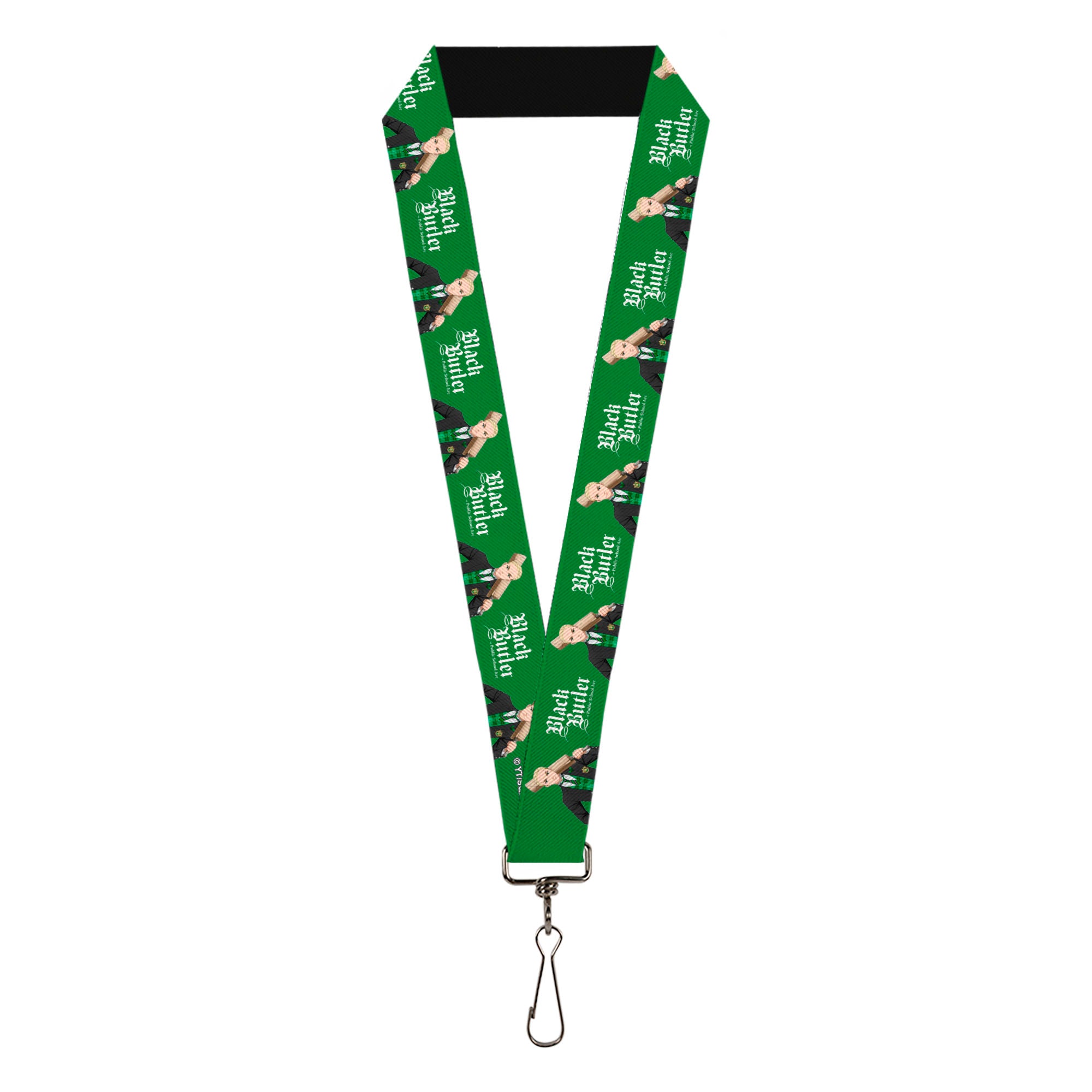 Lanyard - 1.0" - BLACK BUTLER Herman Greenhill Pose and Title Logo Green Lanyards Black Butler