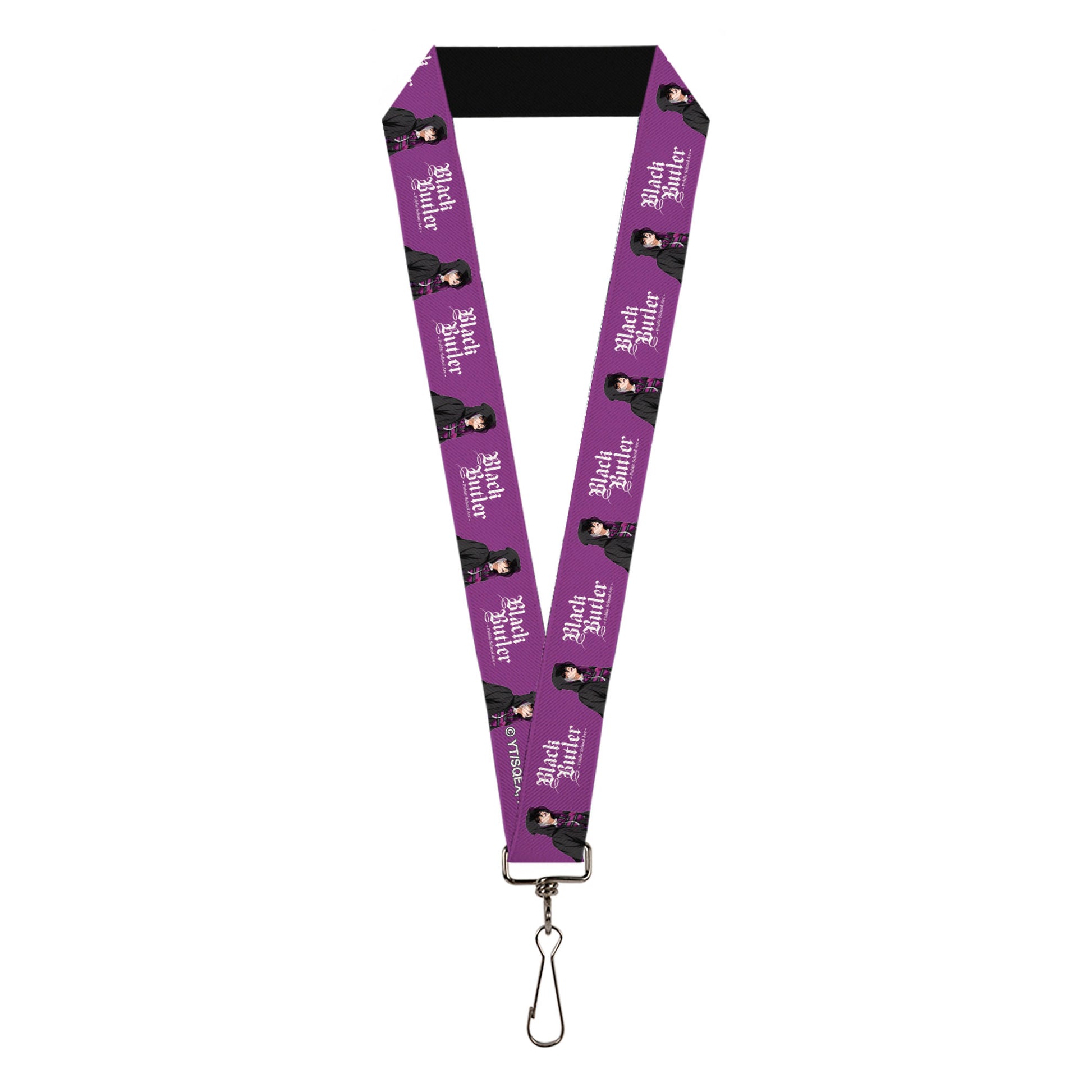 Lanyard - 1.0" - BLACK BUTLER Violet Gregory Pose and Title Logo Purple Lanyards Black Butler