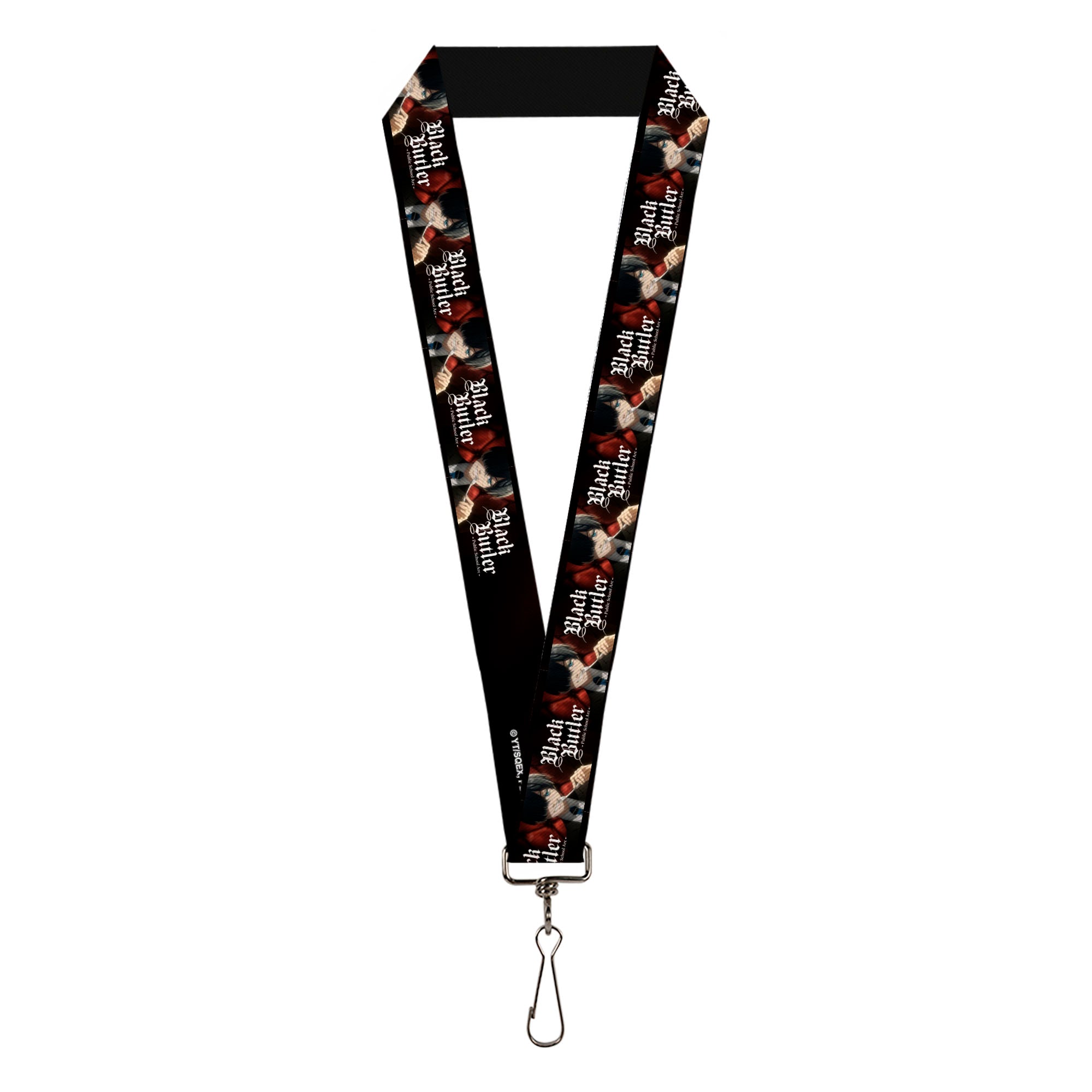 Lanyard - 1.0" - BLACK BUTLER Ciel Phantomhive Fork Pose and Title Logo Lanyards Black Butler