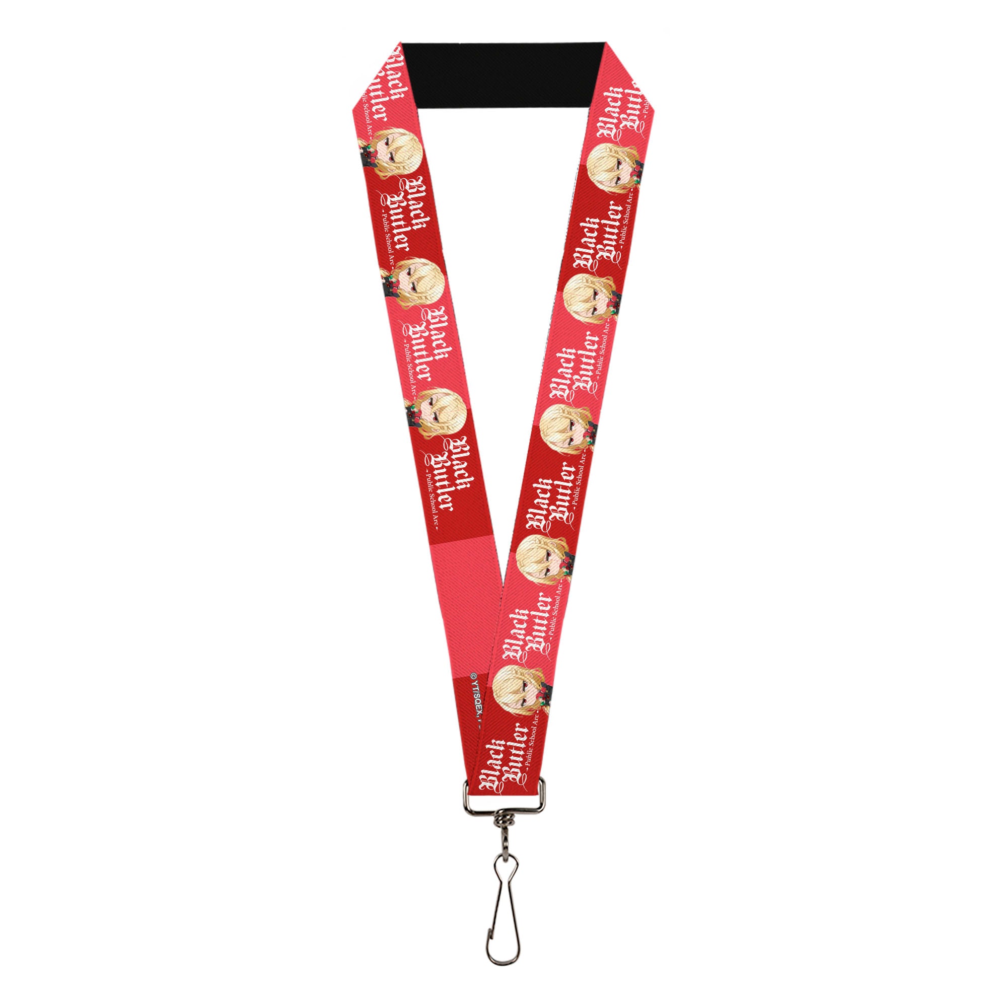 Lanyard - 1.0" - BLACK BUTLER Chibi Edgar Redmond Pose and Title Logo Reds Lanyards Black Butler