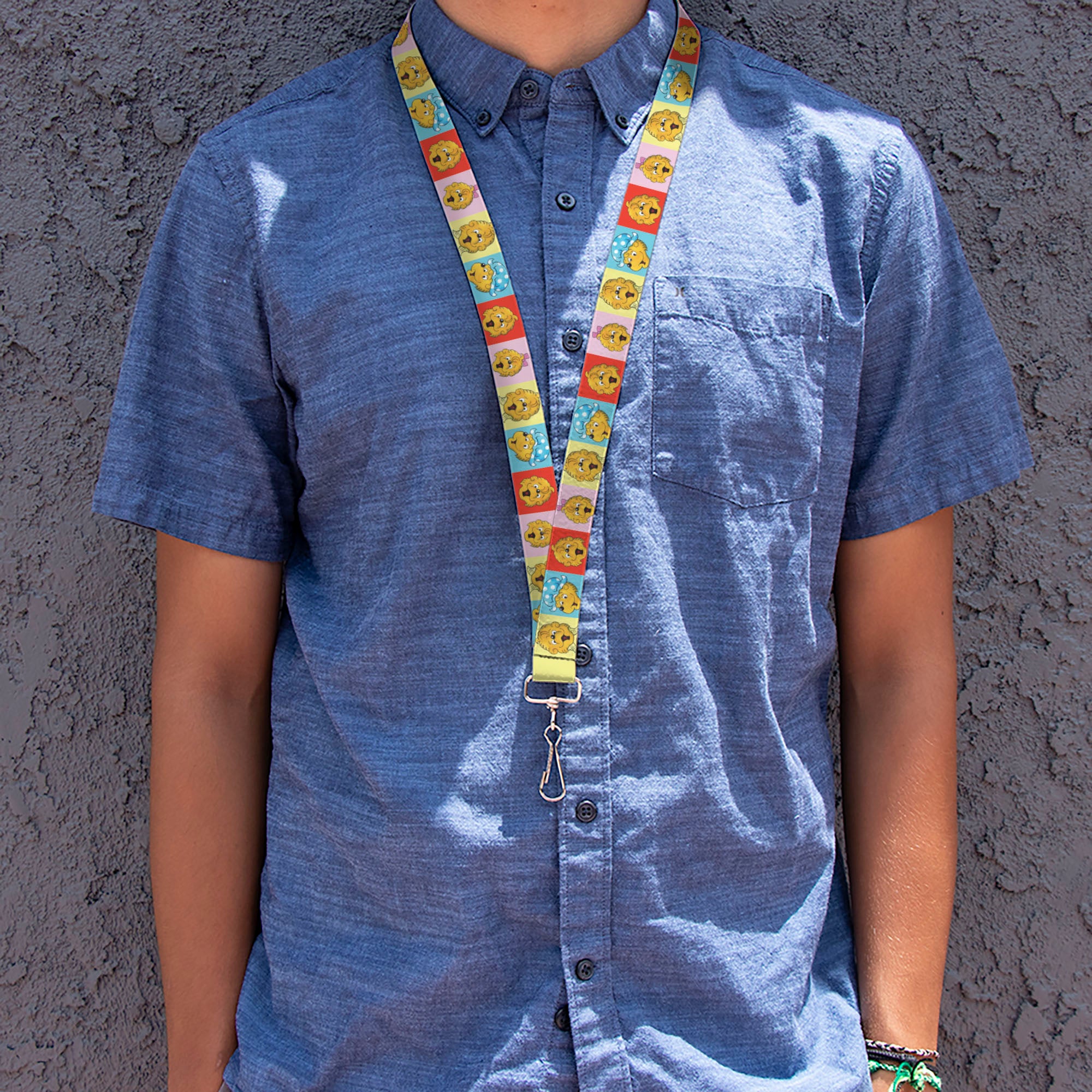 Lanyard - 1.0" - The Berenstain Bears Smiling Face Blocks Multi Color Lanyards The Berenstain Bears