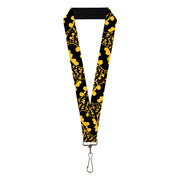 Lanyard - 1.0" - Bat Signals Stacked w/CLOSE-UP Yellow/Black Lanyards DC Comics