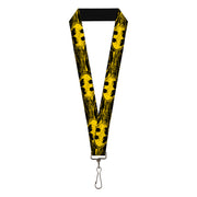 Lanyard - 1.0" - Batman Shield CLOSE-UP Sketch Black/Yellow Lanyards DC Comics