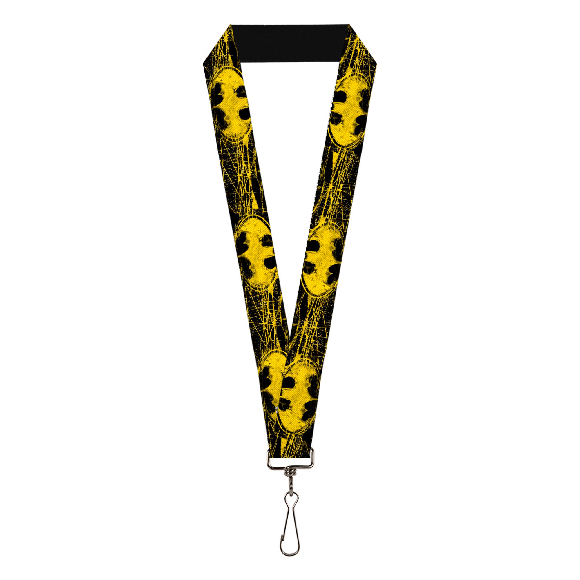 Lanyard - 1.0" - Batman Shield CLOSE-UP Sketch Black/Yellow Lanyards DC Comics