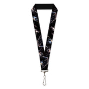 Lanyard - 1.0" - Batman 4-Vivid Action Poses Black Lanyards DC Comics