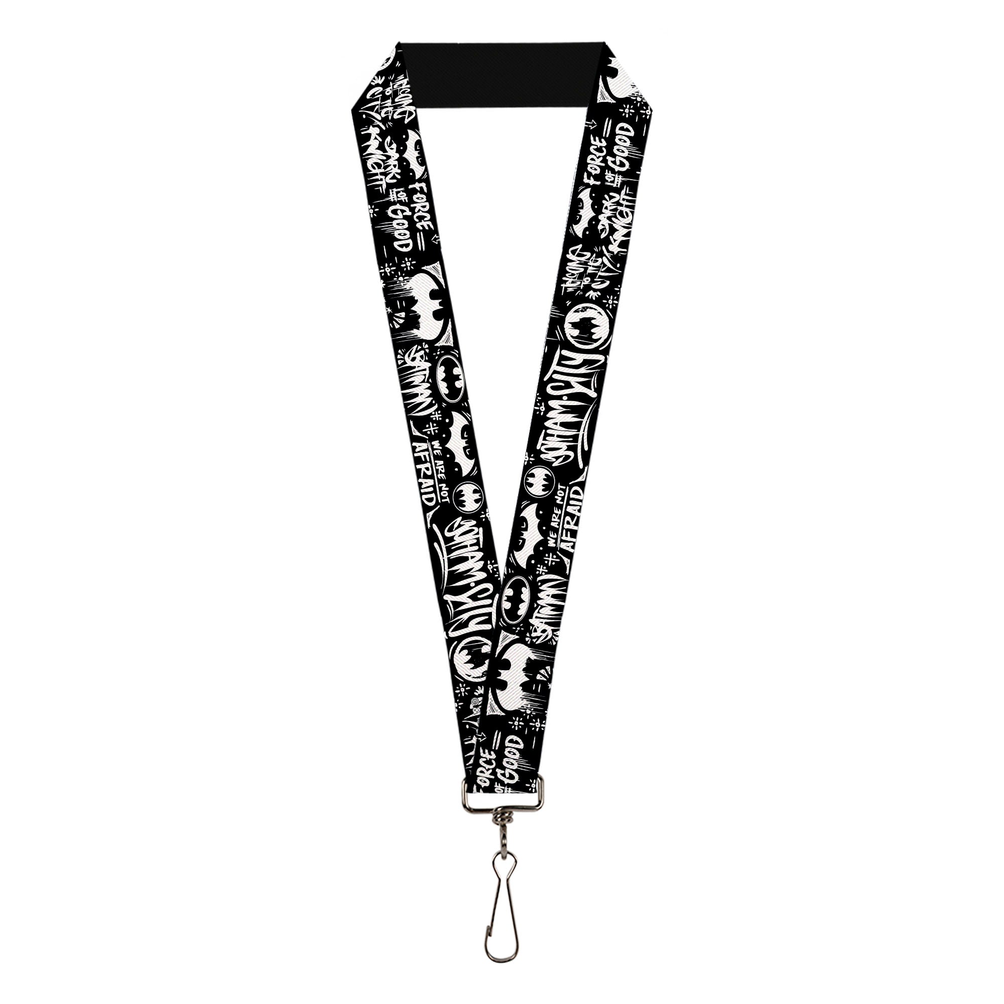 Lanyard - 1.0" - Batman Gotham City Graffiti Collage Black/White Lanyards DC Comics